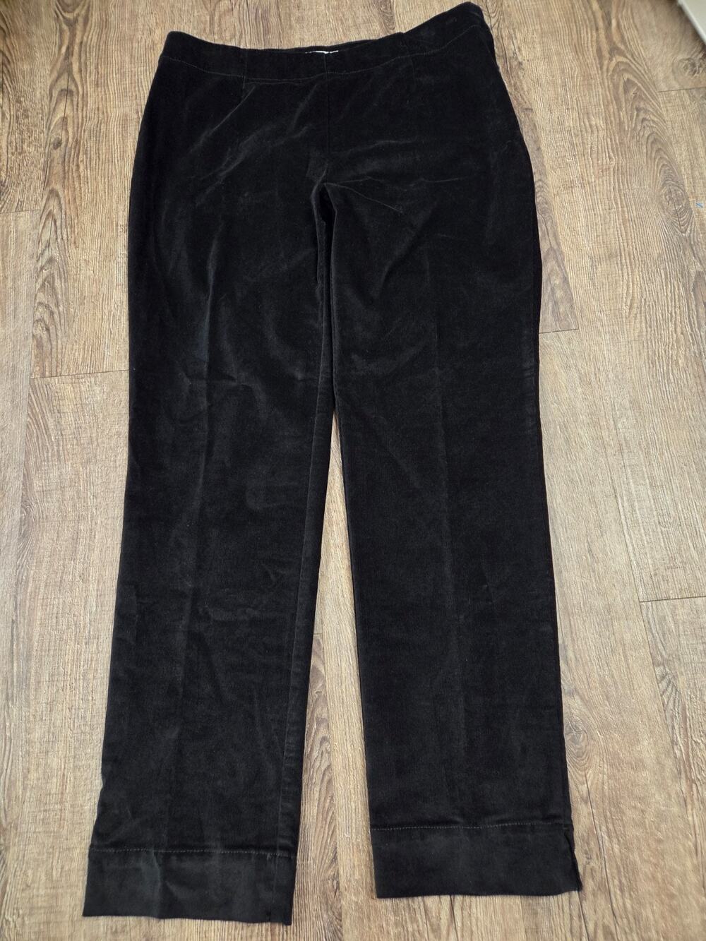 J Jill Womens 10 Black Corduroy Straight Leg Side Zip Dress Pants WPT041531